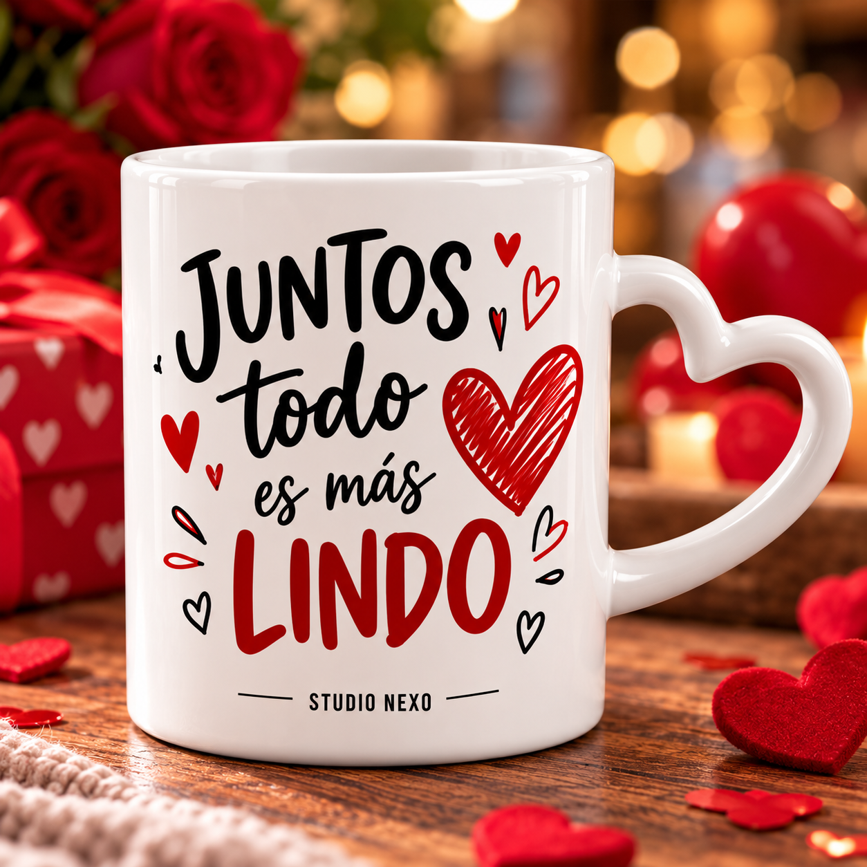 Taza corazón sublimada personalizada