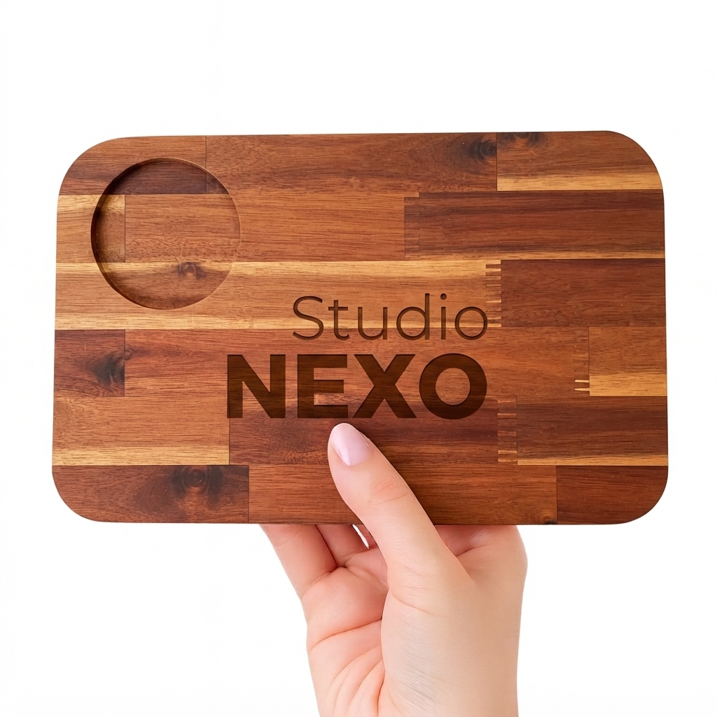 Tabla para Picada de Eucalipto con Vaso 20x30 cm | Studio NEXO