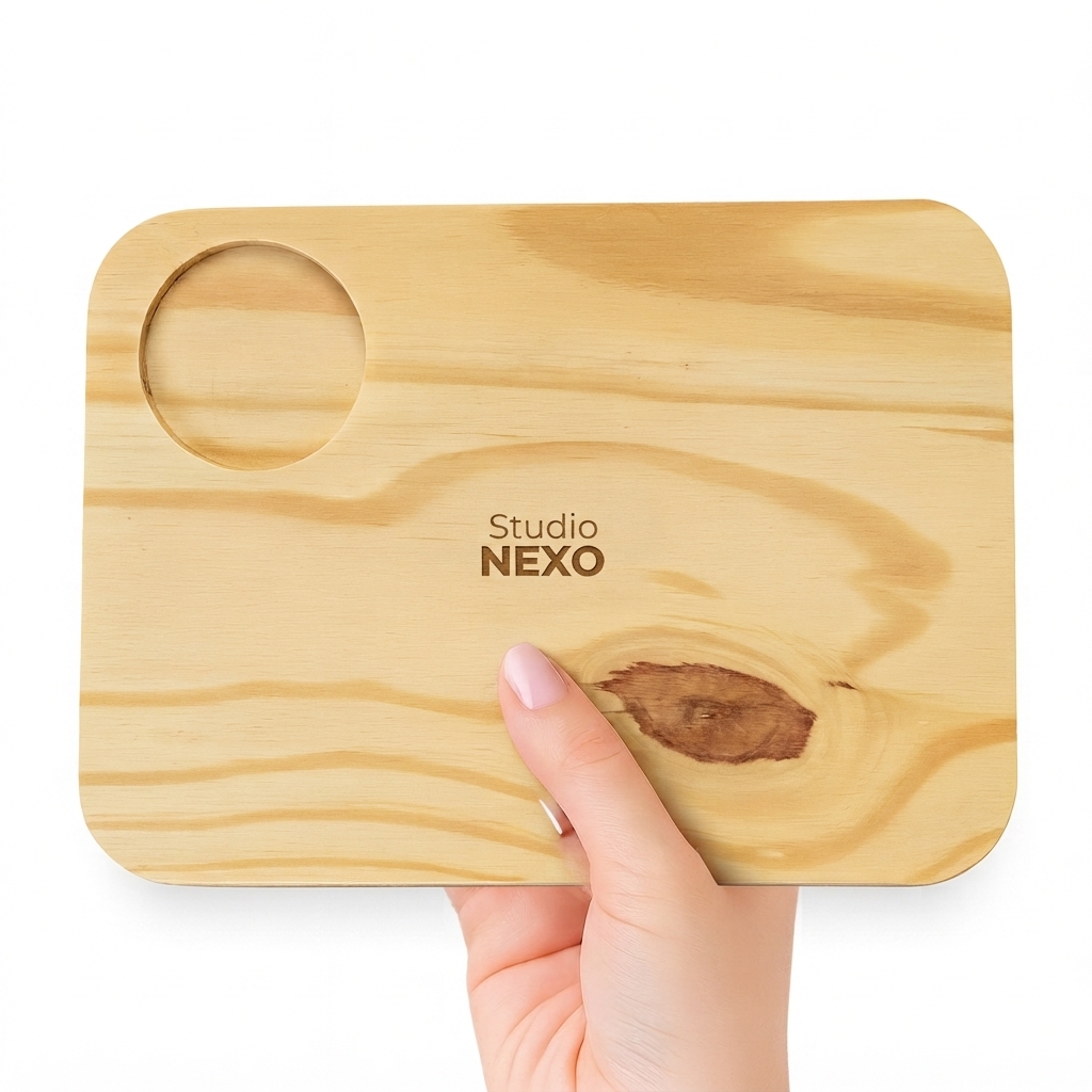 Tabla de Picar Rectangular de Pino con Posavasos 20x30 cm | Studio NEXO