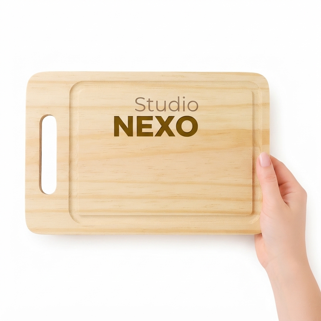 Tabla de Picar de Pino con Manija y Canaleta 20x30 cm | Studio NEXO