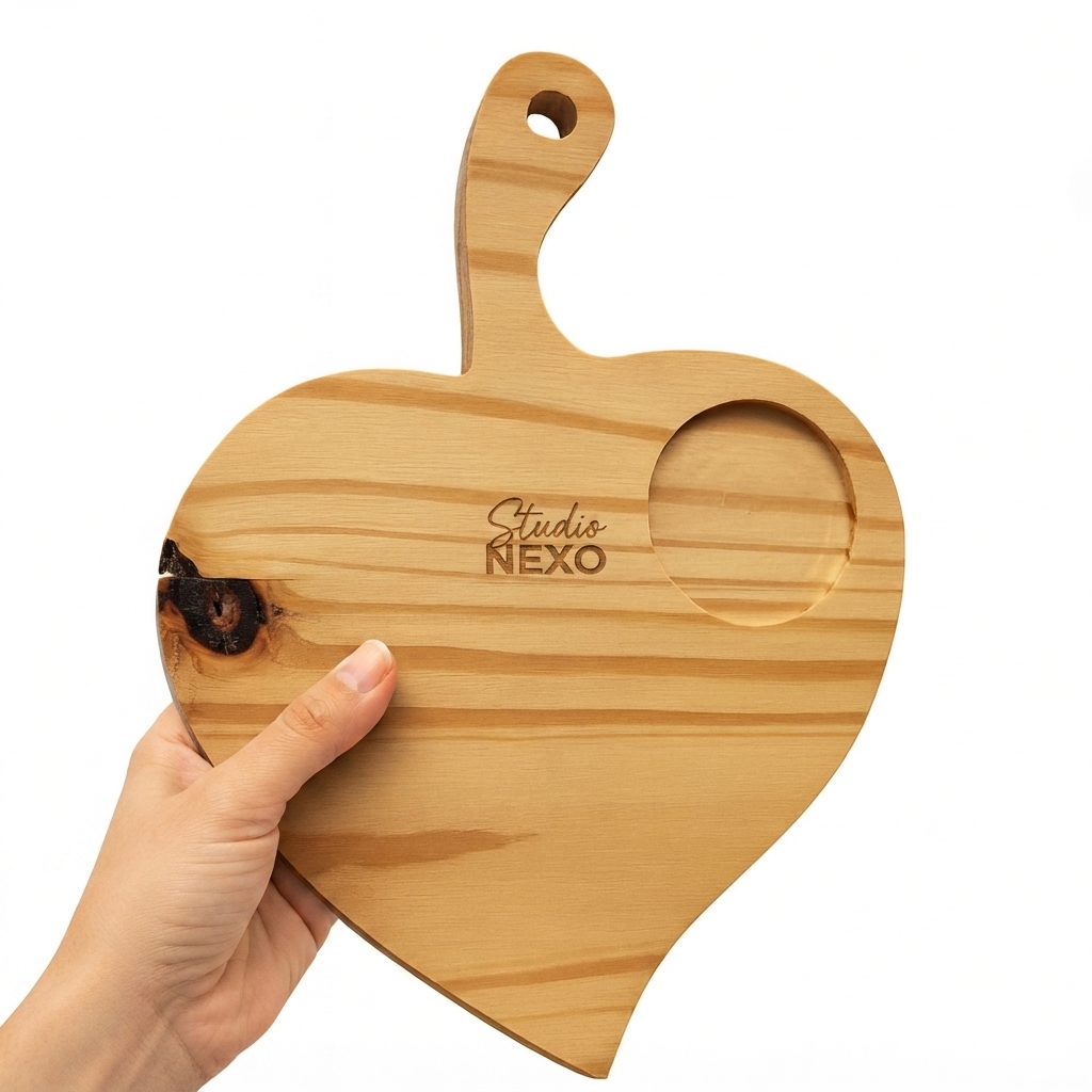 Tabla de Picada Corazón con manija - Pino