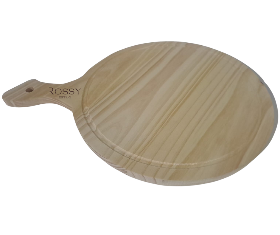 Tabla para Pizza de Pino con Mango 38x39 cm | Studio NEXO